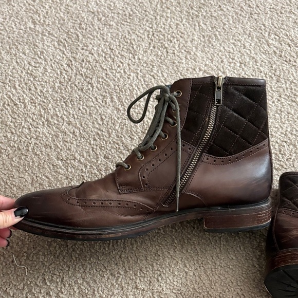 Johnston and Murphy Men\'s Brown Leather Brogue Boots size 11 main image 4